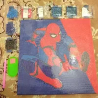 بوم نقاشی الماسی بزرگ بچگانه پسرانه طرح مردعنکبوتی