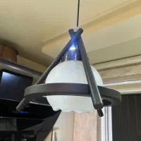 لوستر  چوب و شیشه