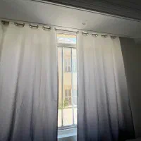 دوتخته پرده پانچ شده بامیله ولوازم نو