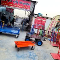 گاری چهار چرخ تاشو باربر دستی حمل بار دسته تاشو