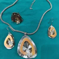 سرویس نقره ای طلای اشکی مواج