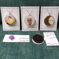 گردنبند دوطرفه رزینی خاک مزار ، موی یار