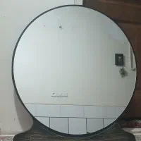 آیینه گرد با چوب