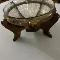 میوه خوری پایه دار طرح چوب و شیشه