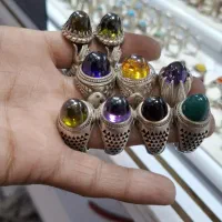 انگشتر نقره کله قندی جفت