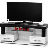 میز تلویزیون ترکیب شیشه و ام دی اف