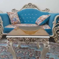مبل 6 نفره سلطنتی فیروزه ای به همراه 2 میز (فوری)