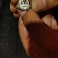 انگشتز کلبه و نخل نقره سیاه قلم