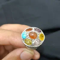 انگشتر نقره هفت جواهر