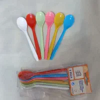 قاشق پلاستیکی فانتزی رنگی