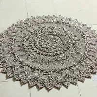 فرشینه دستبافت رنگ نسکافه ای کم رنگ آماده