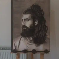 نقاشی چهره سیاه قلم کادو روز دختر