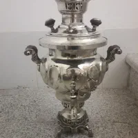 سماور ورشو ذغالی بسیار قدیمی عینکی قل دار تمیز