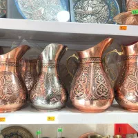 انواع پارچ و لیوان مسی جام مسی و قممه مسی