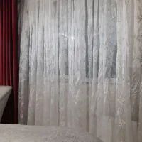 پرده حریر شیشه ای طرح دار با آستر