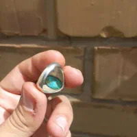 انگشتر فیروزه عجمی نیشابور اصل رکاب دست‌ساز