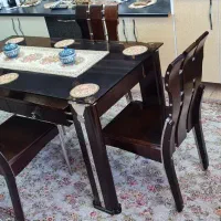 میزناهارخوری مالزی۴نفره چوب وفلز