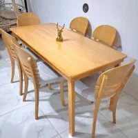 میز وصندلی ناهار خوری تمام چوب راش
