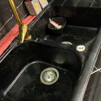 سینک گرانیتی رنگ مشکی کامل نو