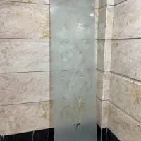 درب شیشه میرال طرحدار لولایی