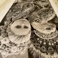 نقاشی سیاه قلم هایپر رئال