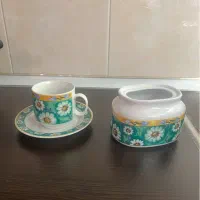 فنجان و نعلبکی و قندان قدیمی