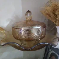 شکلات خوری درب دار زنگاری قدیمی به همراه ظرف مخصو