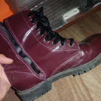 نیم بوت چرم ورنی زرشکی