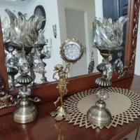 شمعدان ساعت برنجی عتیقه
