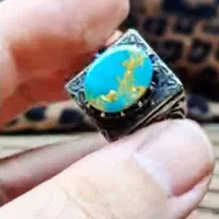 سنگ بشرط اصلی رکاب انگشتر نقره عقیق فیروزه زمرد