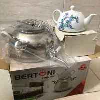 ست کتری قوری شیردار استیل ضدزنگ