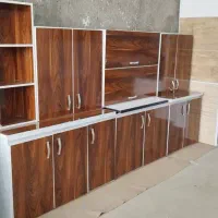 کابینت آشپزخانه بدنه فلزی درب چوبی