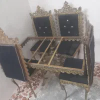 میز ناهارخوری با۴صندلی برنجی