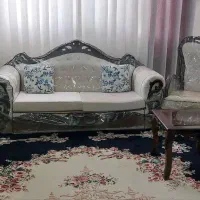 مبل کلاسیک چوب راش/میز ناهار خوری ۸ نفره/در حد نو