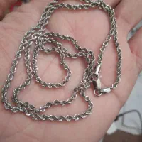 زنجیر طنابی نقره با روکش رادیوم