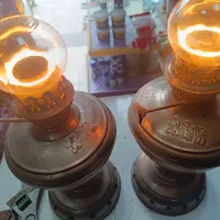 یک جفت چراغ گرد سوز برنجی