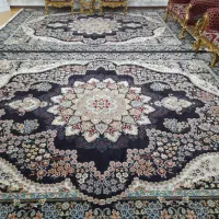 فرش ۱۲متری. سرمه‌ای .جفت. نگین مشهد