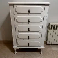 دراور کشودار سفید چوبی