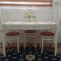 میز ناهار خوری فلزی همراه با صندلی (۴ نفره)