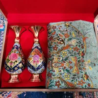 ست هدیه گلدان مسی و ترمه