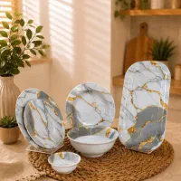 سرویس جدیدطرح سنگ نقره ای ملامین گردقیمت قبل