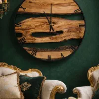 ساعت چوب زیتون سایز۸۰سانت ارسال رایگان