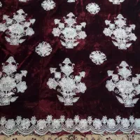 پرده مخمل گلدوزی شده  قدیمی وکمیاب
