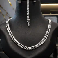 زنجیر و دستبند نقره وارداتی