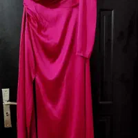 لباس مجلسی ساتن دنباله دار سایز 40 .لارج