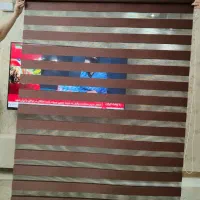 پرده زبرا زرشکی مشکی