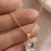 گردنبند استیل زنانه تک نگین