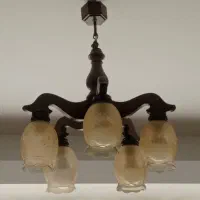 فروش دو عدد لوستر چوبی