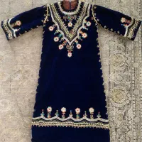 پیراهن مجلسی مخمل کارشده سنتی سایز ۳۶