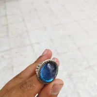 انگشتر نقره توپاز تراش الماس